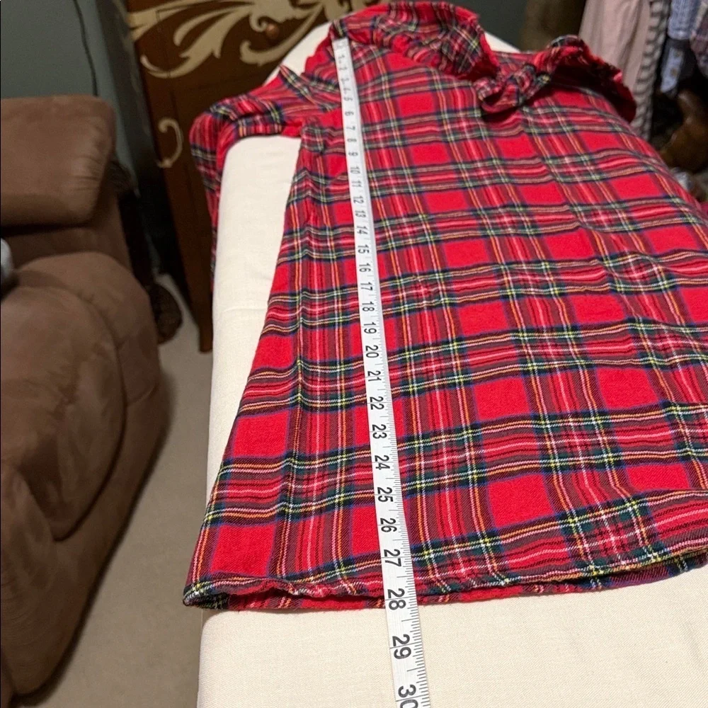 H&M Red Plaid Flannel Girls Dress with Ruffle Collar.  Size 9/10.